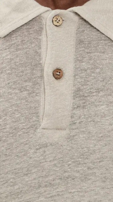 Alex Crane Linen Knit Polo Bone | Thumbnail 6 Alex Crane Linen Knit Polo Bone | Thumbnail 6