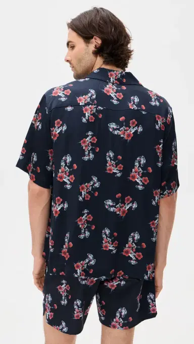 Rhude Turbo Floral Button Down Shirt Black/Red/ulti | Thumbnail 3 Rhude Turbo Floral Button Down Shirt Black/Red/ulti | Thumbnail 3