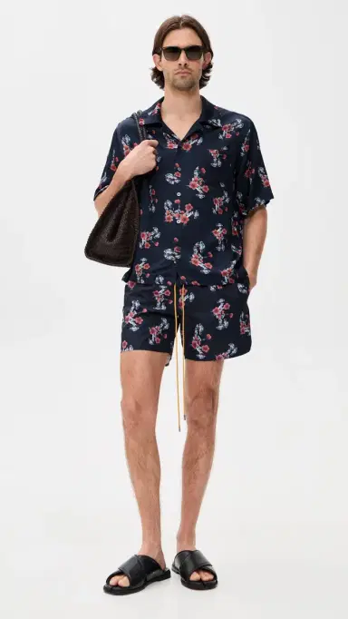 Rhude Turbo Floral Button Down Shirt Black/Red/ulti | Thumbnail 5 Rhude Turbo Floral Button Down Shirt Black/Red/ulti | Thumbnail 5
