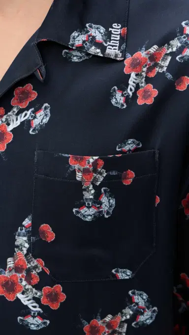 Rhude Turbo Floral Button Down Shirt Black/Red/ulti | Thumbnail 6 Rhude Turbo Floral Button Down Shirt Black/Red/ulti | Thumbnail 6