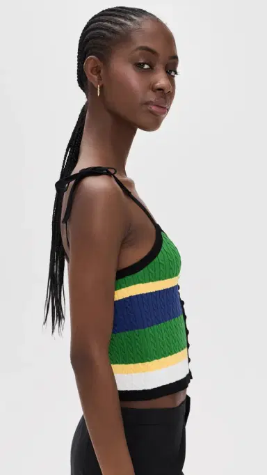 Polo Ralph Lauren icro Cable Stripe Tank Top Black | Thumbnail 4 Polo Ralph Lauren icro Cable Stripe Tank Top Black | Thumbnail 4