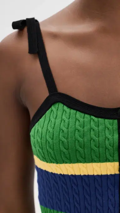 Polo Ralph Lauren icro Cable Stripe Tank Top Black | Thumbnail 6 Polo Ralph Lauren icro Cable Stripe Tank Top Black | Thumbnail 6
