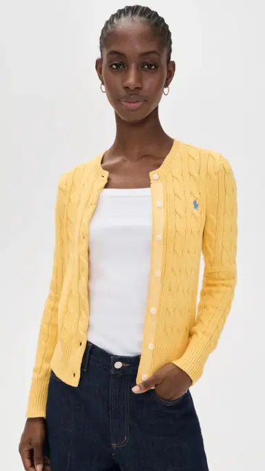 Polo Ralph Lauren Cable Knit Cardigan Beach Yello | Thumbnail 2 Polo Ralph Lauren Cable Knit Cardigan Beach Yello | Thumbnail 2