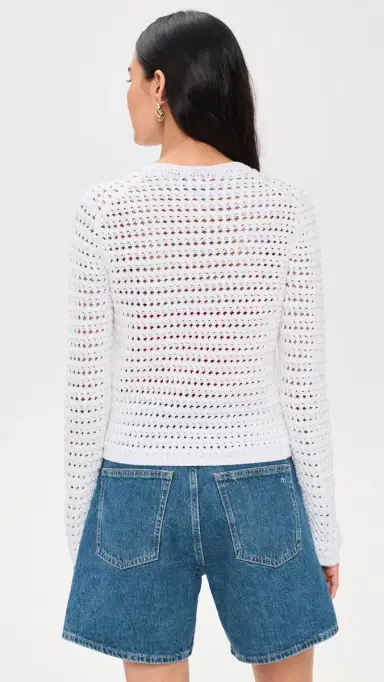 Polo Ralph Lauren Big Pony Crochet Cardigan White | Thumbnail 3 Polo Ralph Lauren Big Pony Crochet Cardigan White | Thumbnail 3