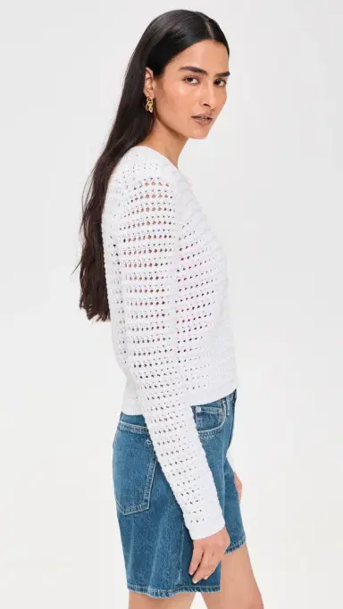 Polo Ralph Lauren Big Pony Crochet Cardigan White | Thumbnail 4 Polo Ralph Lauren Big Pony Crochet Cardigan White | Thumbnail 4