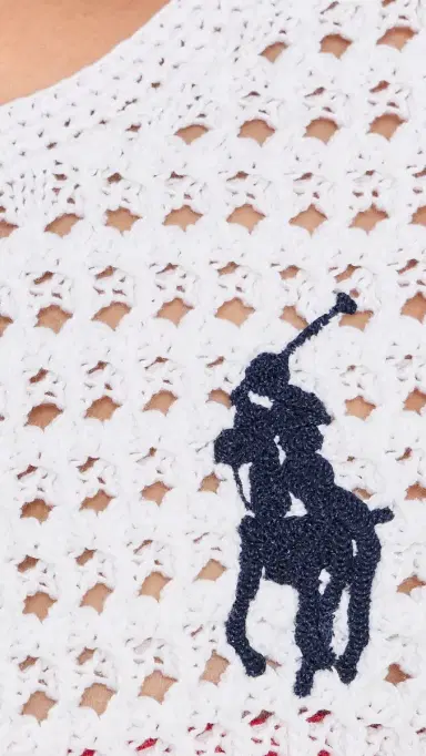 Polo Ralph Lauren Big Pony Crochet Cardigan White | Thumbnail 6 Polo Ralph Lauren Big Pony Crochet Cardigan White | Thumbnail 6