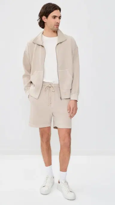 Asher Jean Waffle Zip Jacket Bisque S | Thumbnail 5 Asher Jean Waffle Zip Jacket Bisque S | Thumbnail 5