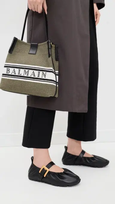 Balmain Racer 45 Ballerina Flats 0PA Noir | Thumbnail 3 Balmain Racer 45 Ballerina Flats 0PA Noir | Thumbnail 3