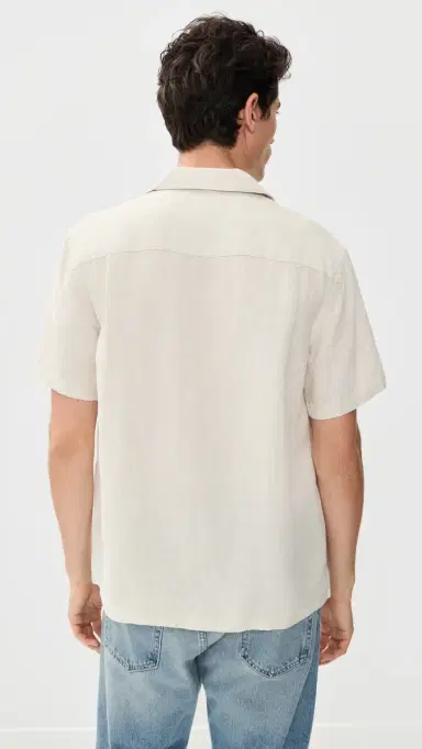 Madewell hort leeve Linen Top Bleached | Thumbnail 3 Madewell hort leeve Linen Top Bleached | Thumbnail 3