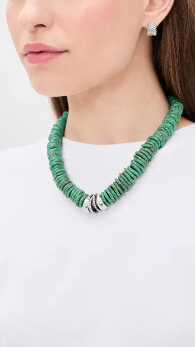 Elizabeth Cole Dew Necklace Green One Size | Thumbnail 3 Elizabeth Cole Dew Necklace Green One Size | Thumbnail 3