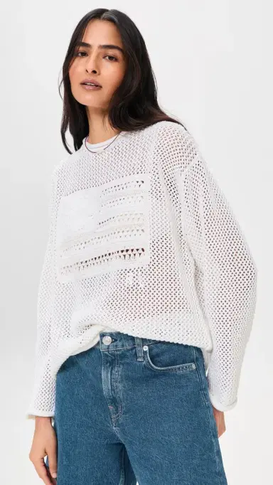 Polo Ralph Lauren Tonal Flag Sweater White Multi | Thumbnail 2 Polo Ralph Lauren Tonal Flag Sweater White Multi | Thumbnail 2