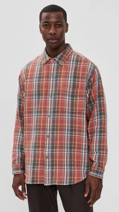 Aaron Levine Sunburn Flannel Brick Multi | Thumbnail 3 Aaron Levine Sunburn Flannel Brick Multi | Thumbnail 3