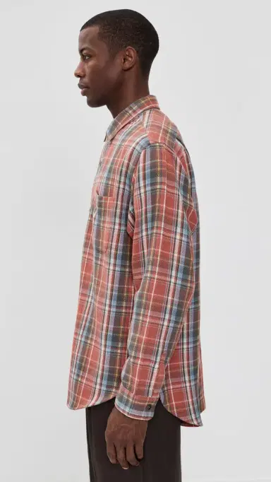 Aaron Levine Sunburn Flannel Brick Multi | Thumbnail 5 Aaron Levine Sunburn Flannel Brick Multi | Thumbnail 5