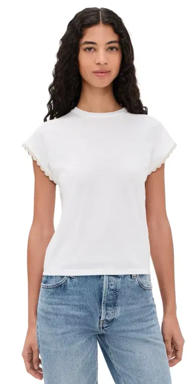 Frame The Crochet Muscle Tee White | Thumbnail 1 Frame The Crochet Muscle Tee White | Thumbnail 1