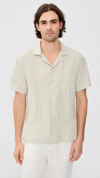 Alex Crane triped Linen Camp Shirt altlines | Thumbnail 2 Alex Crane triped Linen Camp Shirt altlines | Thumbnail 2