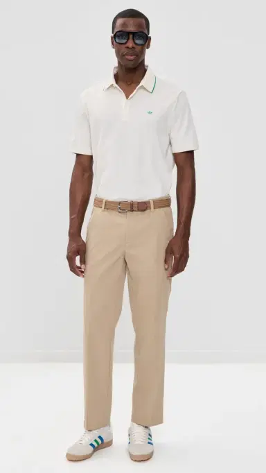 Adidas Golf Originals Twistknit Trefoil Polo Chalk White/Court Green | Thumbnail 5 Adidas Golf Originals Twistknit Trefoil Polo Chalk White/Court Green | Thumbnail 5