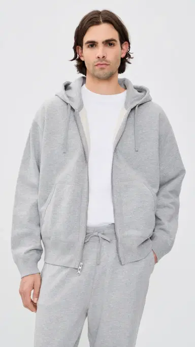 REIGNING CHAMP id-Weight Terry Relaxed Zip Hoodie Hgrey | Thumbnail 2 REIGNING CHAMP id-Weight Terry Relaxed Zip Hoodie Hgrey | Thumbnail 2