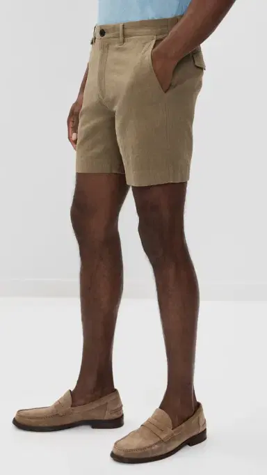 Billy Reid Slub Cotton Moore Shorts 7 Moss Green | Thumbnail 4 Billy Reid Slub Cotton Moore Shorts 7 Moss Green | Thumbnail 4
