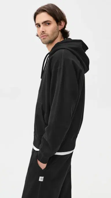 REIGNING CHAMP id-Weight Terry Relaxed Zip Hoodie Black | Thumbnail 4 REIGNING CHAMP id-Weight Terry Relaxed Zip Hoodie Black | Thumbnail 4