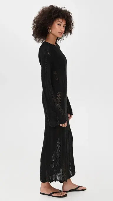 Show Me Your Mumu Packable Maxi Pullover Black Crochet | Thumbnail 4 Show Me Your Mumu Packable Maxi Pullover Black Crochet | Thumbnail 4