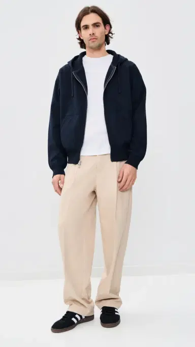 REIGNING CHAMP Midweight Terry Relaxed Zip Hoodie Navy | Thumbnail 5 REIGNING CHAMP Midweight Terry Relaxed Zip Hoodie Navy | Thumbnail 5