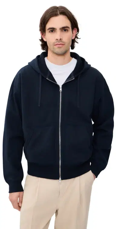 REIGNING CHAMP Midweight Terry Relaxed Zip Hoodie Navy | Thumbnail 1 REIGNING CHAMP Midweight Terry Relaxed Zip Hoodie Navy | Thumbnail 1
