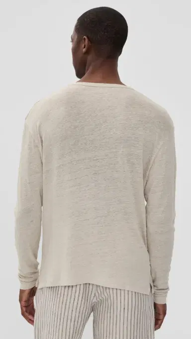 Alex Crane Linen Long Sleeve un Tee Bone | Thumbnail 3 Alex Crane Linen Long Sleeve un Tee Bone | Thumbnail 3