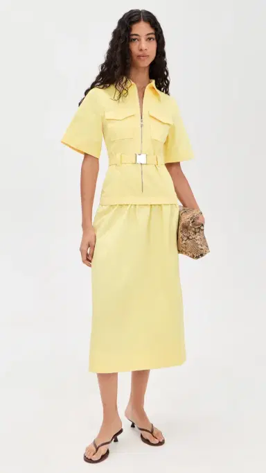 ALIGNE Pearl Belted Dress Butter Yellow | Thumbnail 5 ALIGNE Pearl Belted Dress Butter Yellow | Thumbnail 5