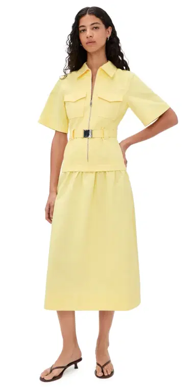 ALIGNE Pearl Belted Dress Butter Yellow | Thumbnail 1 ALIGNE Pearl Belted Dress Butter Yellow | Thumbnail 1
