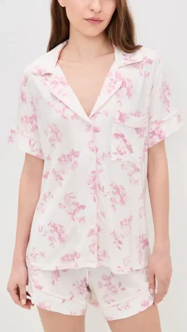 Eberjey Gisele Printed Relaxed Shorts Pajama et Rose Garden | Thumbnail 2 Eberjey Gisele Printed Relaxed Shorts Pajama et Rose Garden | Thumbnail 2