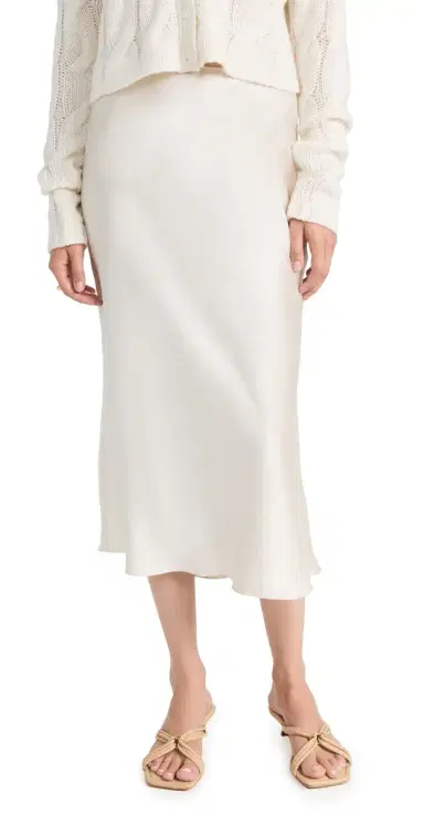 Sablyn Midi Silk Skirt Gardenia | Thumbnail 1 Sablyn Midi Silk Skirt Gardenia | Thumbnail 1