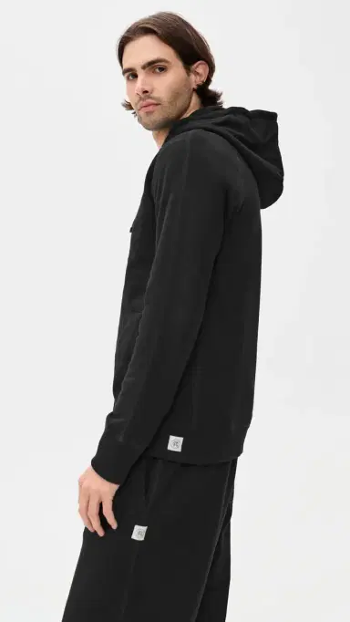 REIGNING CHAMP id-Weight Terry Slim Zip Hoodie Black | Thumbnail 4 REIGNING CHAMP id-Weight Terry Slim Zip Hoodie Black | Thumbnail 4