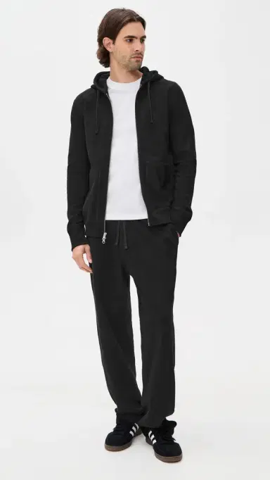 REIGNING CHAMP id-Weight Terry Slim Zip Hoodie Black | Thumbnail 5 REIGNING CHAMP id-Weight Terry Slim Zip Hoodie Black | Thumbnail 5