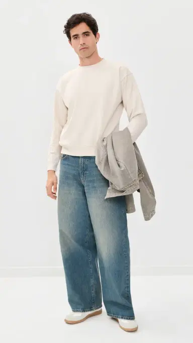 Asher Kane Crew Neck Sweatshirt Bone | Thumbnail 5 Asher Kane Crew Neck Sweatshirt Bone | Thumbnail 5