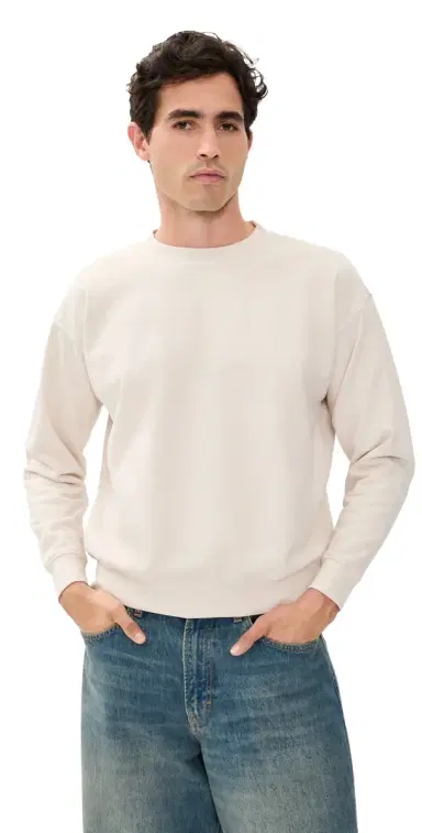 Asher Kane Crew Neck Sweatshirt Bone | Thumbnail 1 Asher Kane Crew Neck Sweatshirt Bone | Thumbnail 1