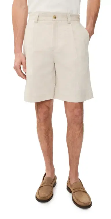 Maison Kitsuné Pleated Shorts 9 Macadamia | Thumbnail 1 Maison Kitsuné Pleated Shorts 9 Macadamia | Thumbnail 1