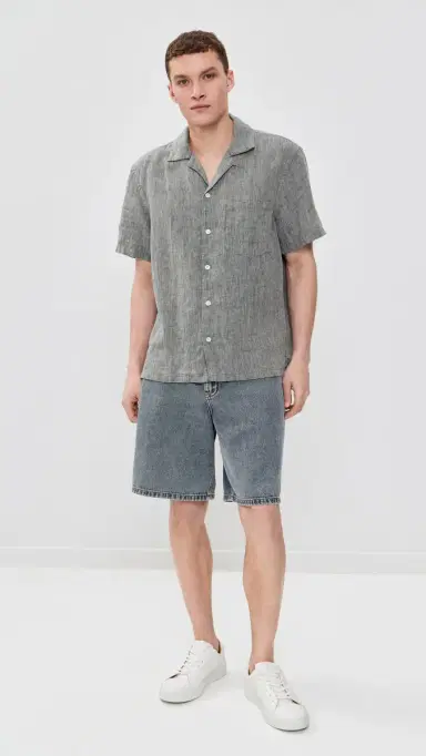 Madewell Short Sleeve Linen Top Dark Chambray | Thumbnail 5 Madewell Short Sleeve Linen Top Dark Chambray | Thumbnail 5
