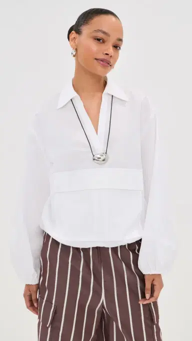 LE BOP Tate Poplin Pullover White | Thumbnail 2 LE BOP Tate Poplin Pullover White | Thumbnail 2