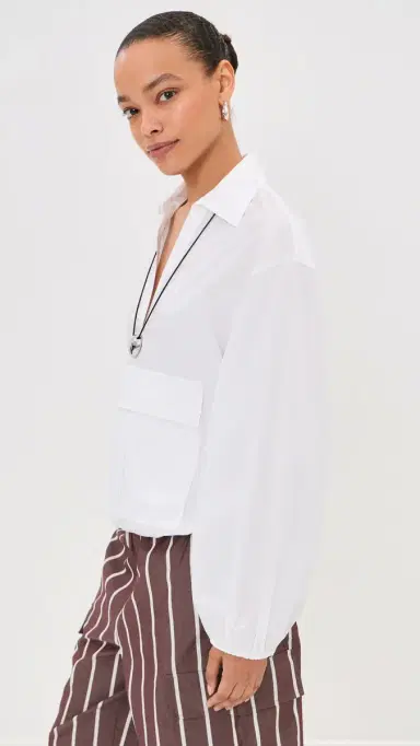 LE BOP Tate Poplin Pullover White | Thumbnail 4 LE BOP Tate Poplin Pullover White | Thumbnail 4