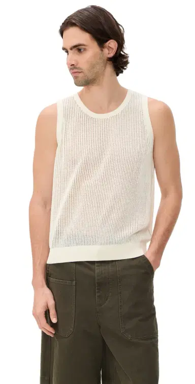 AUTO-REPLY Knit Mesh Tank Top Sea Salt | Thumbnail 1 AUTO-REPLY Knit Mesh Tank Top Sea Salt | Thumbnail 1