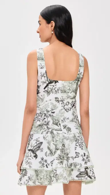 ALICE + OLIVIA Miriam Sweetheart Drop Waist Tiered Mini Dress Daybreak | Thumbnail 3 ALICE + OLIVIA Miriam Sweetheart Drop Waist Tiered Mini Dress Daybreak | Thumbnail 3