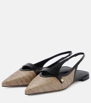 Max Mara Leather-trimmed slingback flats | Thumbnail 4 Max Mara Leather-trimmed slingback flats | Thumbnail 4