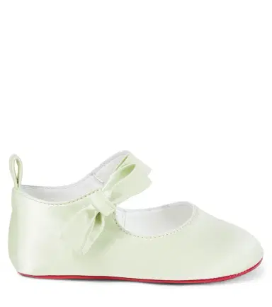 Christian Louboutin Kids Baby Lou Babe crêpe satin ballet flats | Thumbnail 2 Christian Louboutin Kids Baby Lou Babe crêpe satin ballet flats | Thumbnail 2