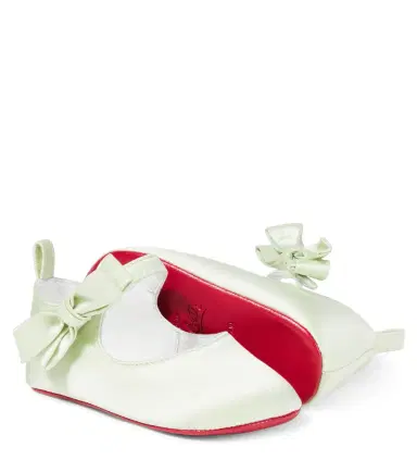 Christian Louboutin Kids Baby Lou Babe crêpe satin ballet flats | Thumbnail 5 Christian Louboutin Kids Baby Lou Babe crêpe satin ballet flats | Thumbnail 5