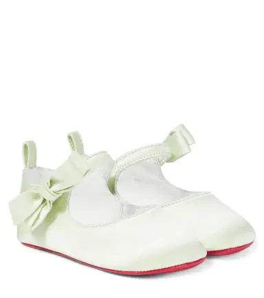 Christian Louboutin Kids Baby Lou Babe crêpe satin ballet flats | Thumbnail 1 Christian Louboutin Kids Baby Lou Babe crêpe satin ballet flats | Thumbnail 1