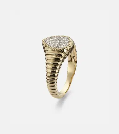 Yvonne Léon Yvonne Léon Berlingot 9kt gold pinky ring with diamonds | Thumbnail 2 Yvonne Léon Yvonne Léon Berlingot 9kt gold pinky ring with diamonds | Thumbnail 2