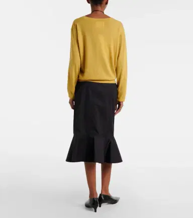 Plan C Ruffled cotton-blend poplin midi skirt | Thumbnail 4 Plan C Ruffled cotton-blend poplin midi skirt | Thumbnail 4