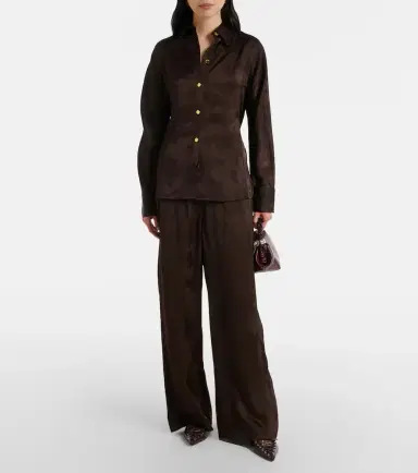 Ganni Satin jacquard shirt | Thumbnail 2 Ganni Satin jacquard shirt | Thumbnail 2