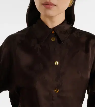 Ganni Satin jacquard shirt | Thumbnail 3 Ganni Satin jacquard shirt | Thumbnail 3