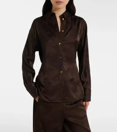 Ganni Satin jacquard shirt | Thumbnail 4 Ganni Satin jacquard shirt | Thumbnail 4